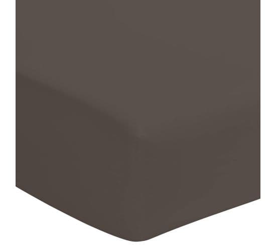 Drap Housse Coton Bonnet 40 Made In France Anthracite 140x190
