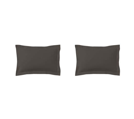 Taie D'oreiller Made In France (lot De 2) Anthracite 50x70