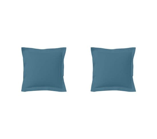 Taie D'oreiller Bio Made In France (lot De 2) Bleu 65x65