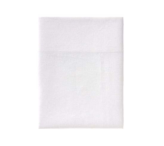 Drap Plat Lin Made In France Blanc 240x310