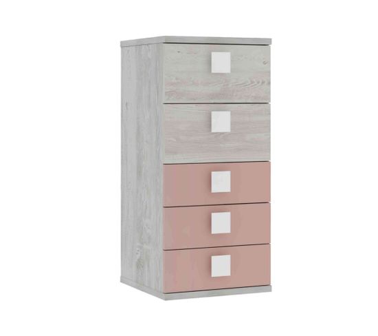 Chiffonnier 5 Tiroirs En Bois Rose