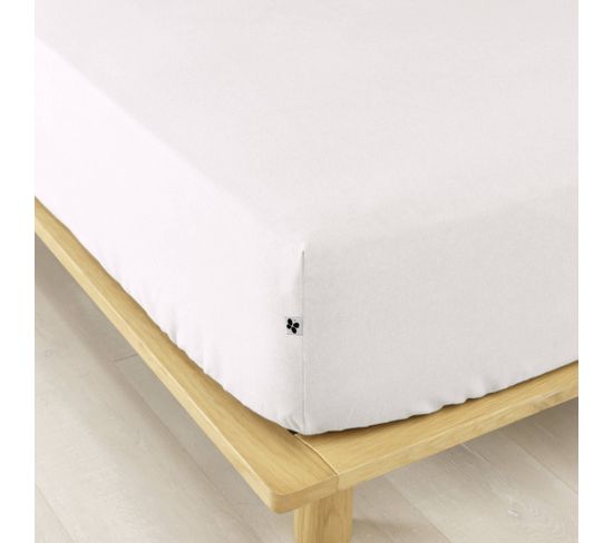 Drap Housse Flanelle Blanc 140x190