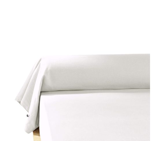 Taie De Traversin Flanelle Blanc 140 Cm (traversin)