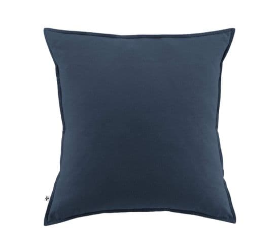 Taie D'oreiller Flanelle Bleu Marine 63x63