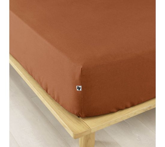 Drap Housse Flanelle Orange 90x190