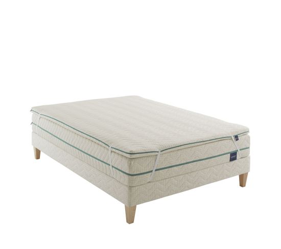 Surmatelas Éco-responsable Latex Naturel Aube Soutien Mi-ferme 140 X 190 - Accueil Très Moelleux