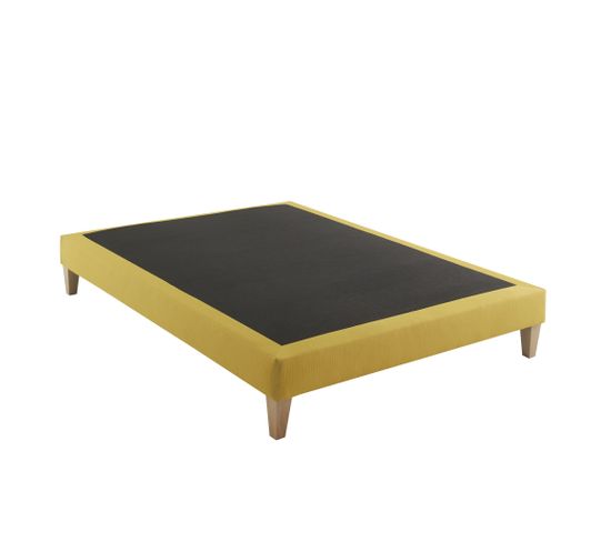 Sommier Déco Tapissier Jaune Aurore 130x190