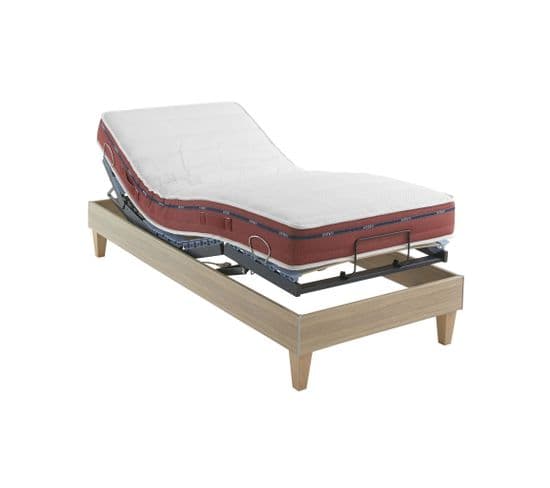 Ensemble Matelas Relaxation 100% Latex, Sommier Et Pieds Crépuscule 500  Soutien Ferme 70 X 190