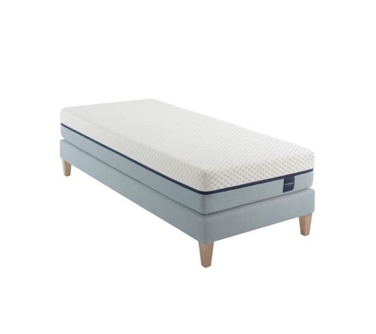 Ensemble Matelas Mousse Accueil Mémoire De Forme, Sommier Et Pieds Songe 600 Soutien Ferme 70 X 200