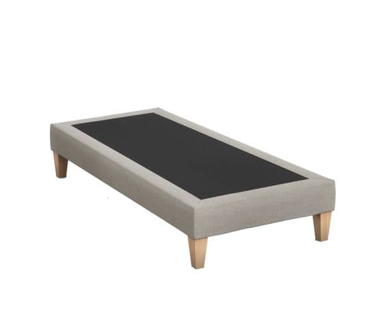 Sommier Déco Tapissier Beige Lin - 90x210