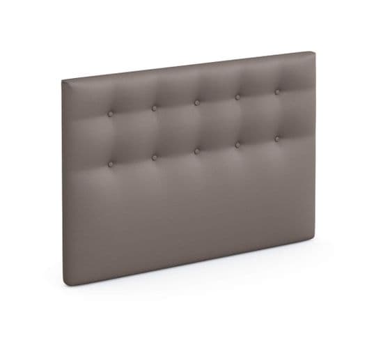 Tête De Lit Déco Capitonnée Simili Cuir Cacao 200x115