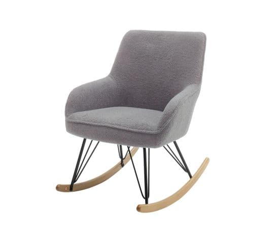 Fauteuil Rocking Chair Bouclette Gris