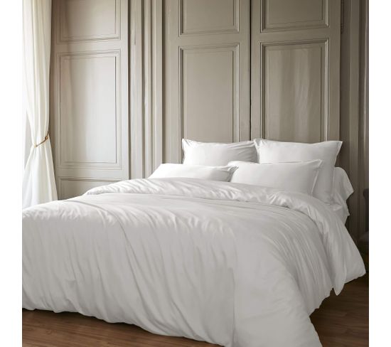 Parure De Lit En Bambou Blanc 260x240 Cm