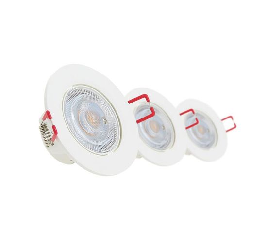 Lot De 3 Spots Encastrable LED Intégrés - Dimmable Et Orientable - Cons. 4.5 (eq. 50w) - 345 Lumens