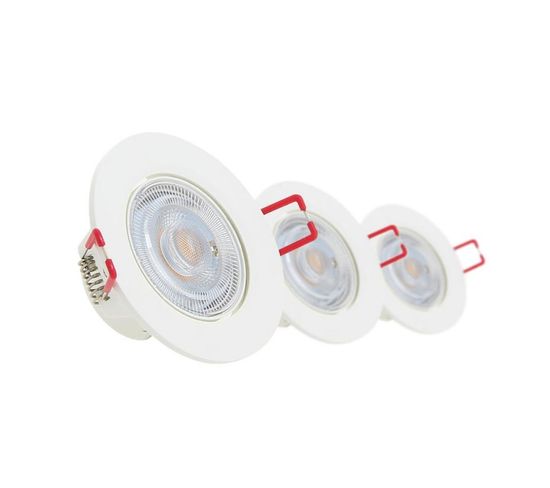 Lot De 3 Spots Encastrable LED Intégrés - Dimmable Et Orientable - Cons. 5w (eq. 50w) - 345 Lumens -