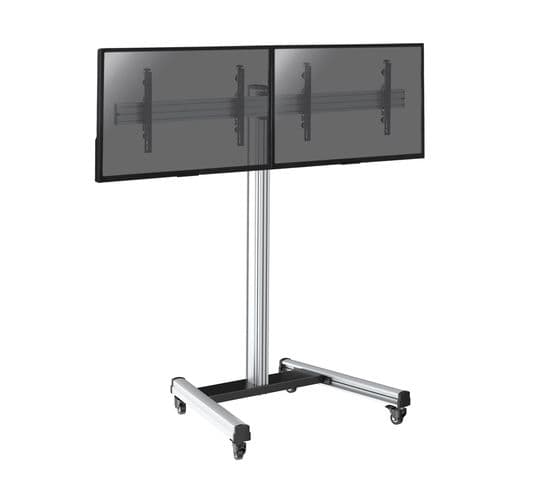 Support Sur Roulettes Pour 2 Écrans Tv 43'' - 49'' - Hauteur 175cm