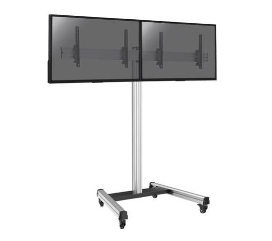 Support Sur Roulettes Pour 2 Écrans TV 50'' - 55'' - Hauteur 175cm - Inclinable