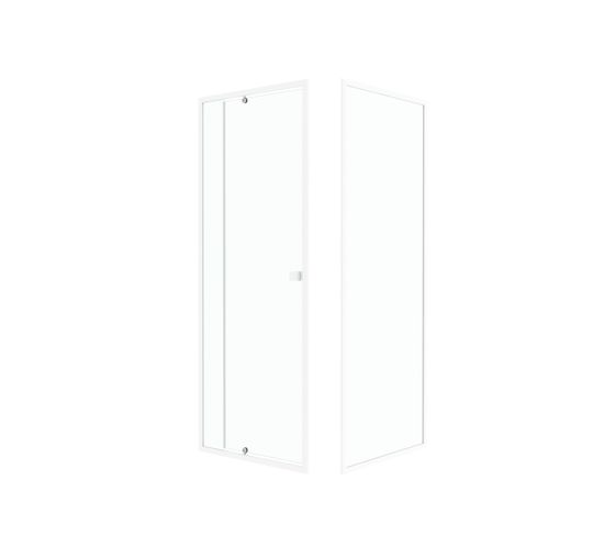 Pack Porte De Douche Pivotante Blanc De 78 à 90x185cm + Retour 90 Verre 5mm - Whity Pivot