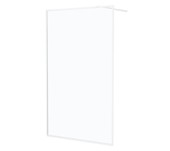 Paroi De Douche - Cadre Et Bras Aluminium Blanc - 120x200 Cm - White Contouring