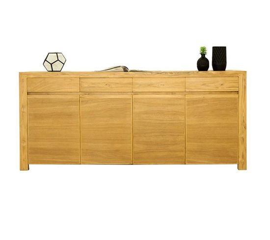 Buffet 4 Portes et 4 Tiroirs "goa" 195cm Naturel