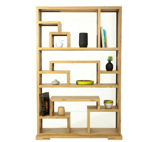 Etagère Design En Teck "golga" 190cm Naturel