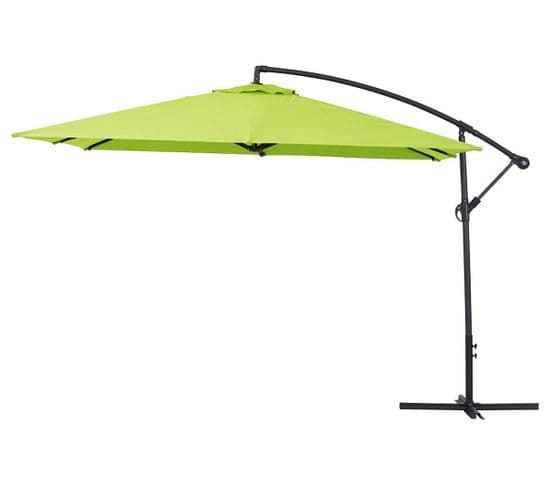 Parasol Jardin Déporté  Alu "ilios 3" - Carré - 3 X3 M - Vert