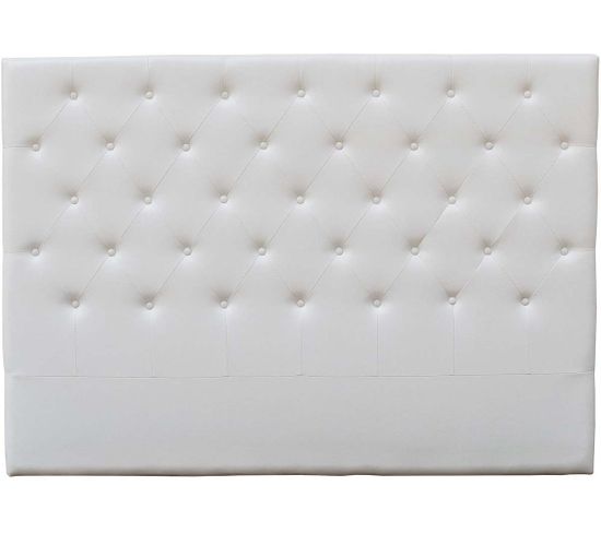 Tête De Lit Capitonnée "déco" - 149 Cm - Blanc - En Pvc