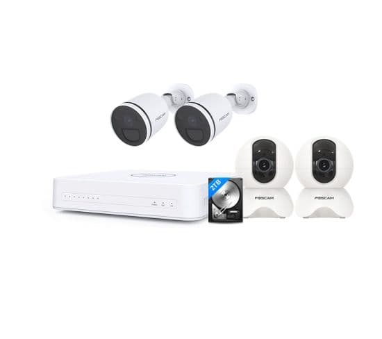 Kit Vidéosurveillance Ip 4 Caméras Kit-4-fn8108h-x5-w-s41-hdd