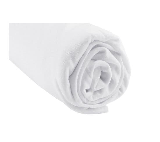 Drap Housse Bambou Lit Deux Places 140x190 / 140x200 Cm - Blanc