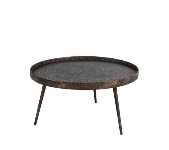 Jonamai - Table Basse Ronde En Métal Ø74cm - Couleur - Bronze