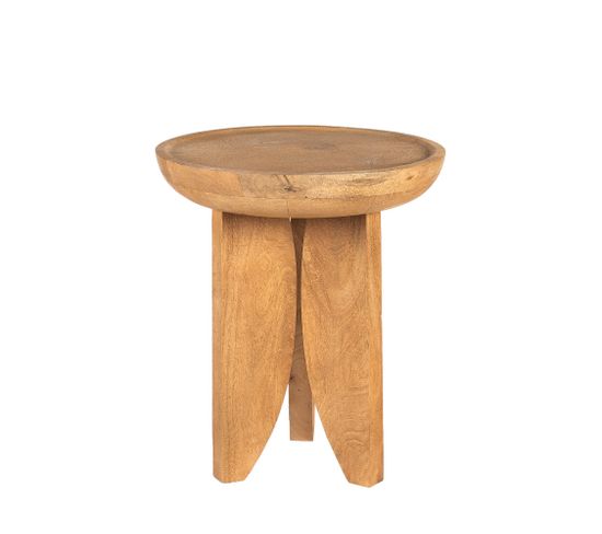 Jepara - Table D'appoint Ronde En Bois Massif Ø45cm - Couleur - Bois Clair