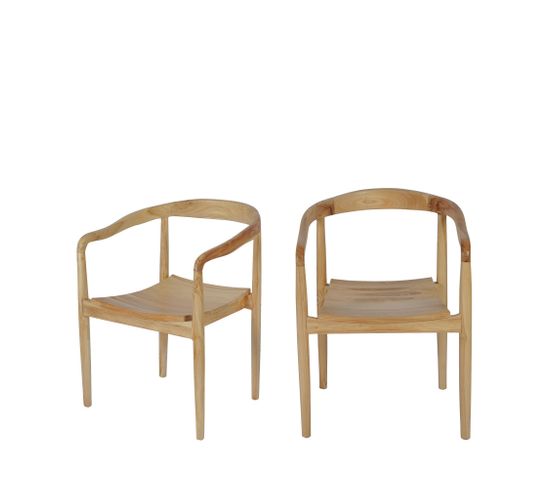 Raden - Lot De 2 Fauteuils De Table En Teck - Couleur - Bois