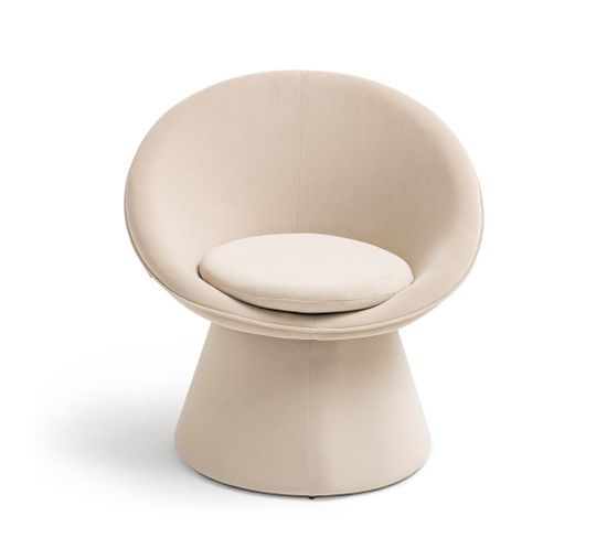 Mei - Fauteuil En Velours - Couleur - Beige