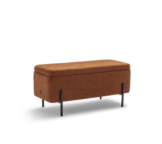 Kos - Banc Coffre En Tissu Et Métal L100cm - Couleur - Rouille