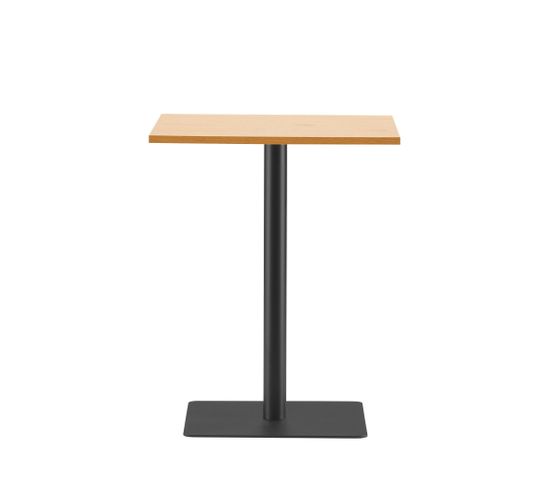 Pure - Table Bistrot Carrée En Bois Et Métal 60x60cm - Couleur - Bois Clair