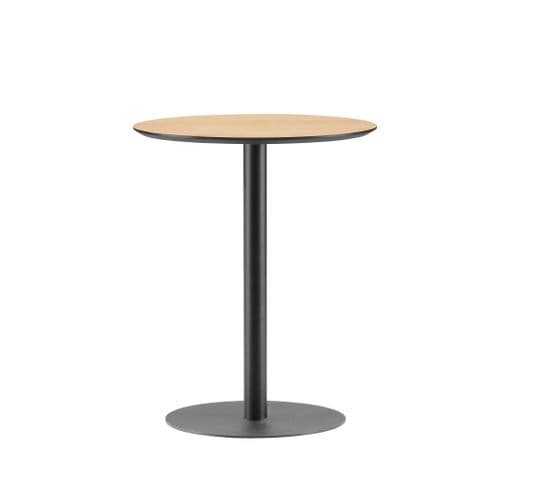 Pure - Table Bistrot Ronde En Bois Et Métal Ø60cm - Couleur - Bois Clair