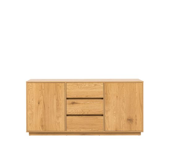 Since - Buffet 2 Portes, 3 Tiroirs En Bois L180cm - Couleur - Bois Clair