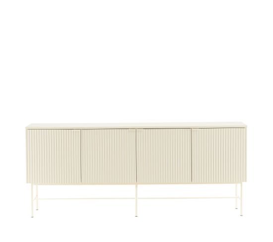 Molly - Buffet 4 Portes En Bois Et Métal L180cm - Couleur - Crème