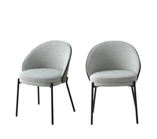 Lot De 2 Chaises En Tissu Et Métal