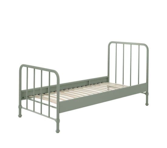 Atticora - Lit Enfant En Métal 90x200cm - Couleur - Vert Olive