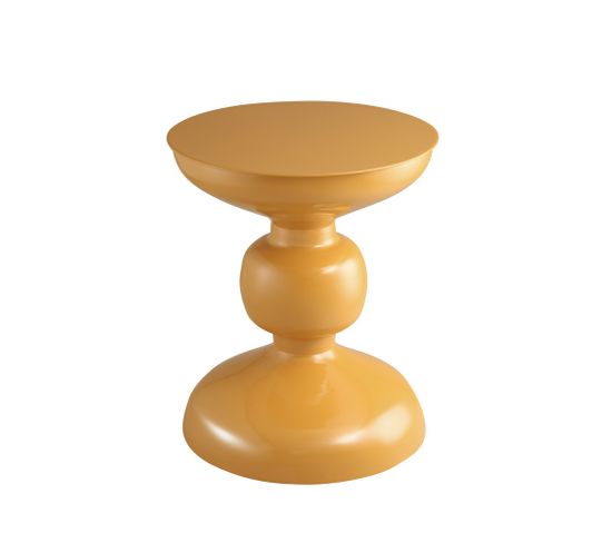 Parana - Table D'appoint Ronde En Aluminium Ø38cm - Couleur - Jaune Moutarde