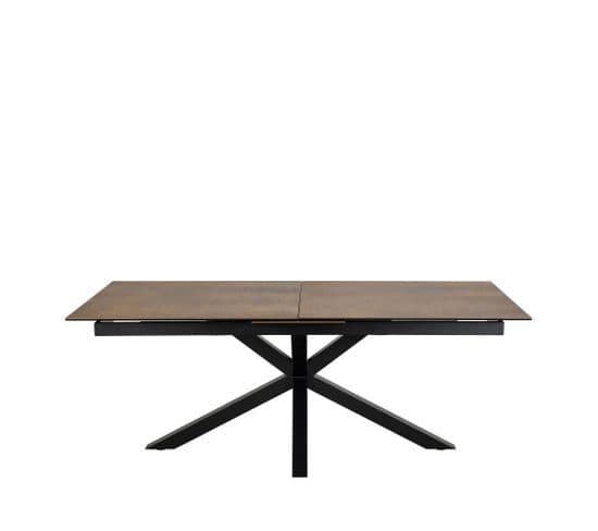 Eurame - Table à Manger Extensible 6 à 12 Personnes En Céramique Et Métal 200-240x100cm - Couleur -