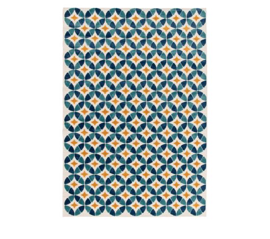 Morpho - Tapis Intérieur Et Extérieur Art Déco - Couleur - Bleu, Dimensions - 123x170 Cm