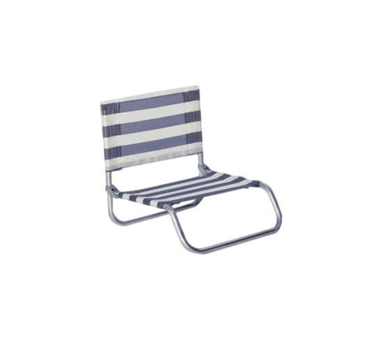 Siege Plage En Aluminium Basic Rayé Bleu