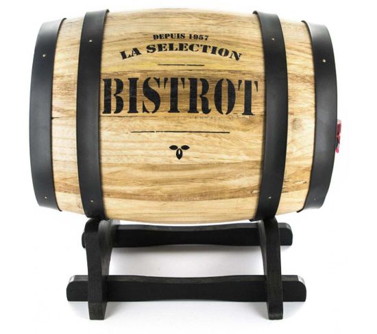 Distributeur De Vin Tonneau 5 Litres Bistrot Noir