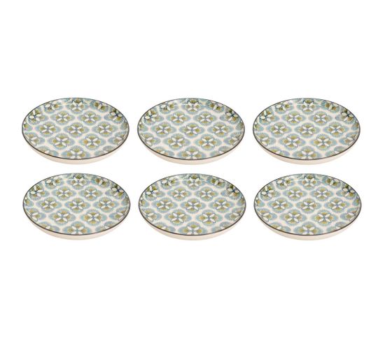 Assiette Plate À Motifs Imany (lot De 6) Bleu Clair