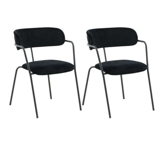 Fauteuil En Acier Et Velours Arrow (lot De 2)