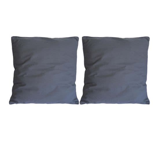 Coussin En Coton Coloré Salsa 45 Cm (lot De 2) Gris Anthracite