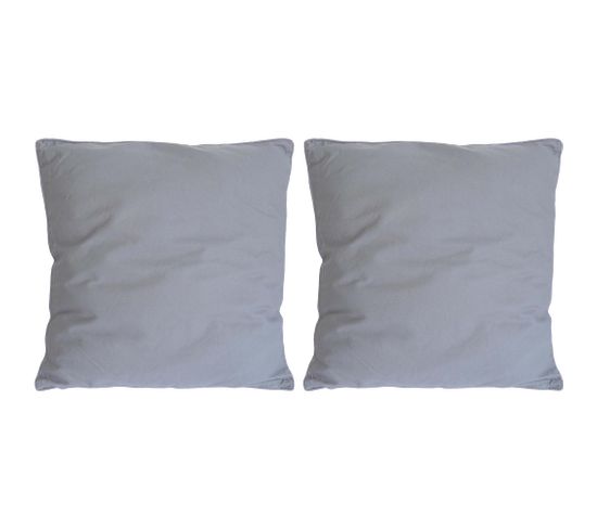 Coussin En Coton Coloré Salsa 45 Cm (lot De 2) Gris Clair