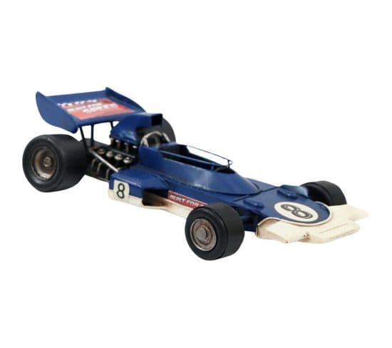 Voiture De Course Vintage En Métal 28 X 16 X 8 Cm Bleu